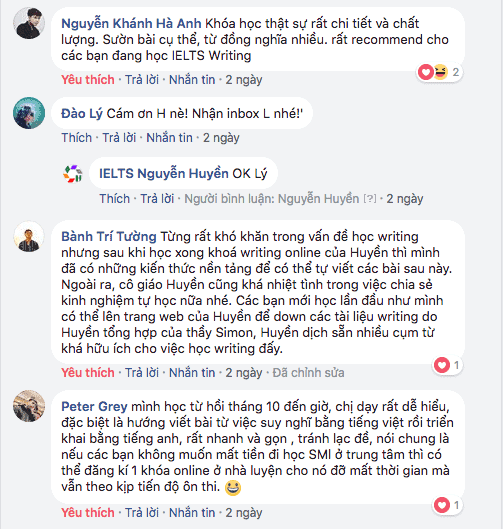 khóa học ielts writing online