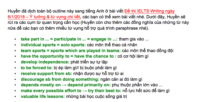 bài mẫu ielts writing ngày 6/1/2018