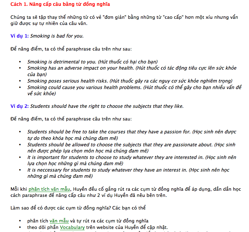 cách nâng cấp câu trong ielts writing