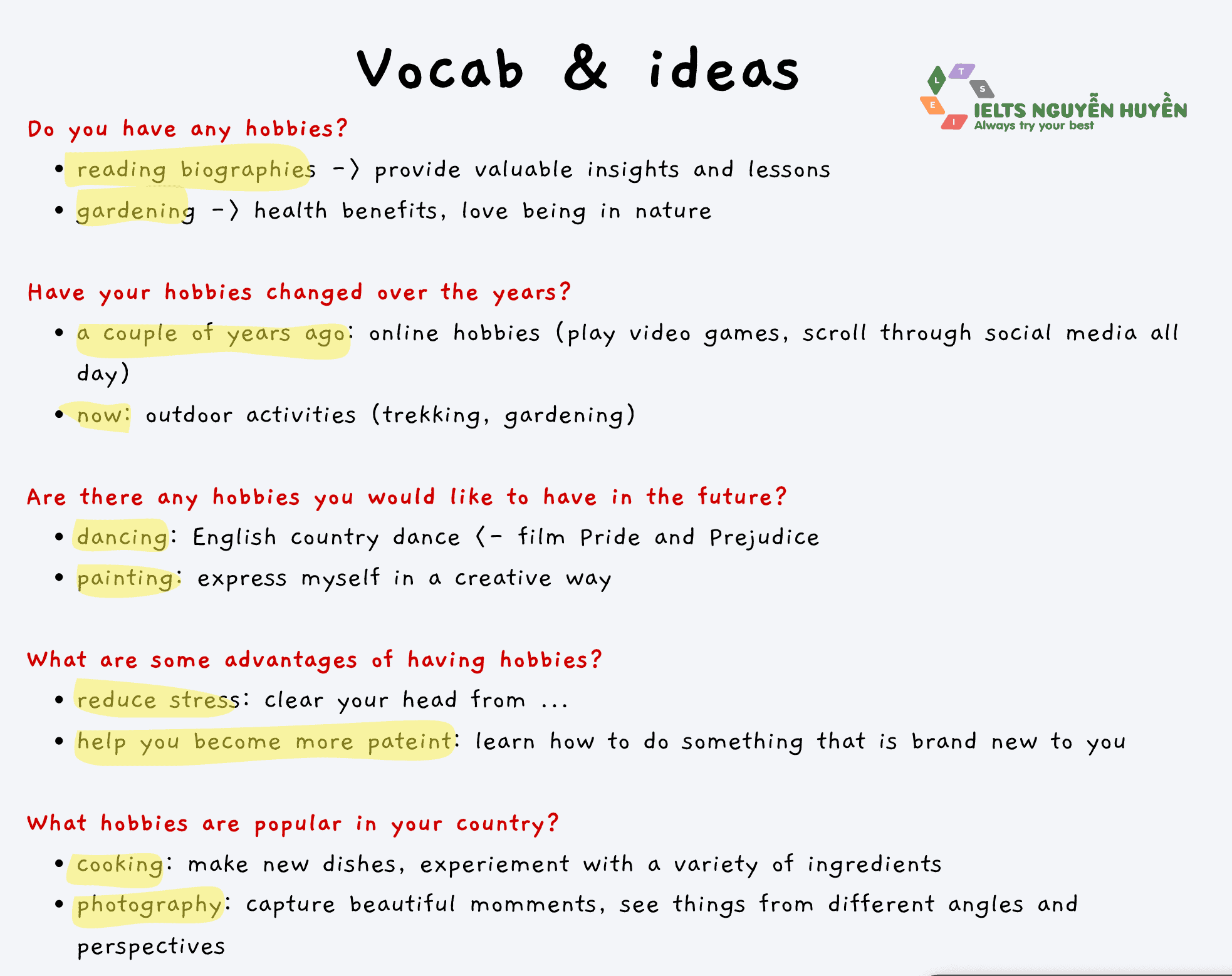 tu-vung-ielts-chu-de-hobbies-so-thich